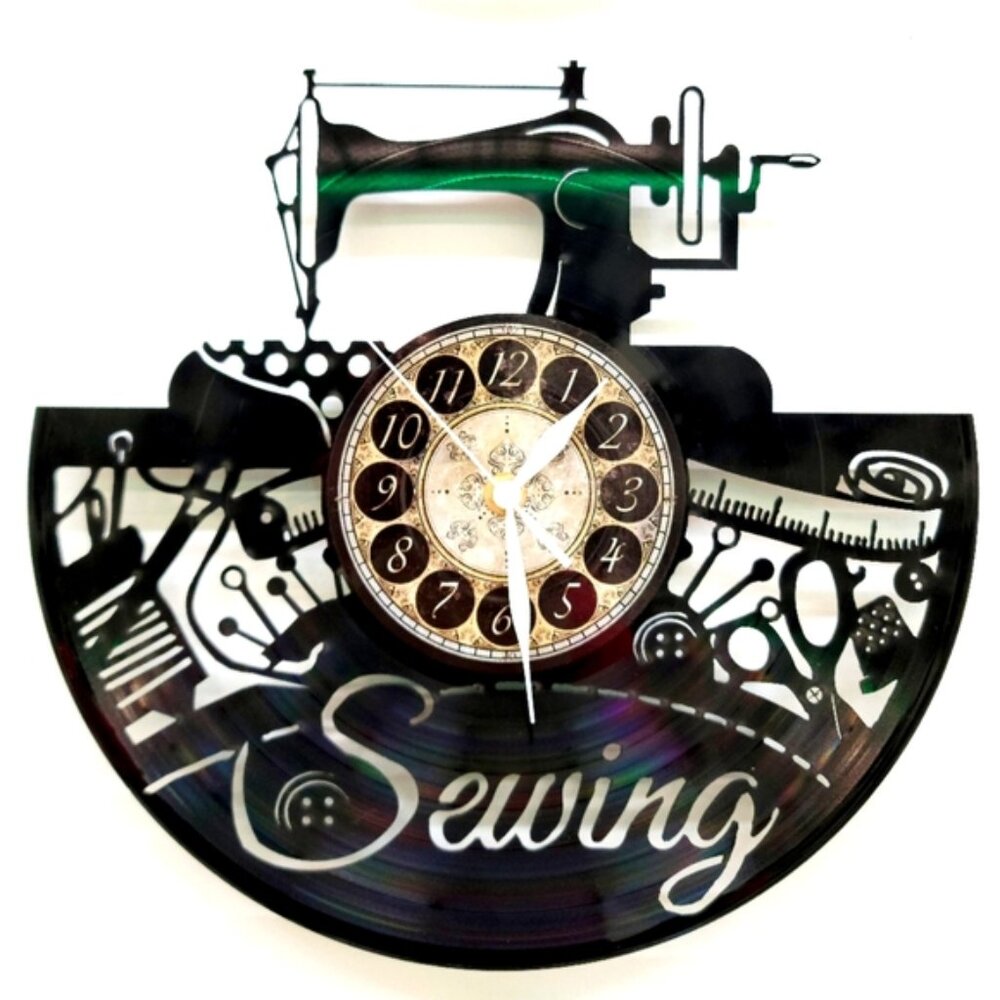 SEWING vinyl record clock by Spot51